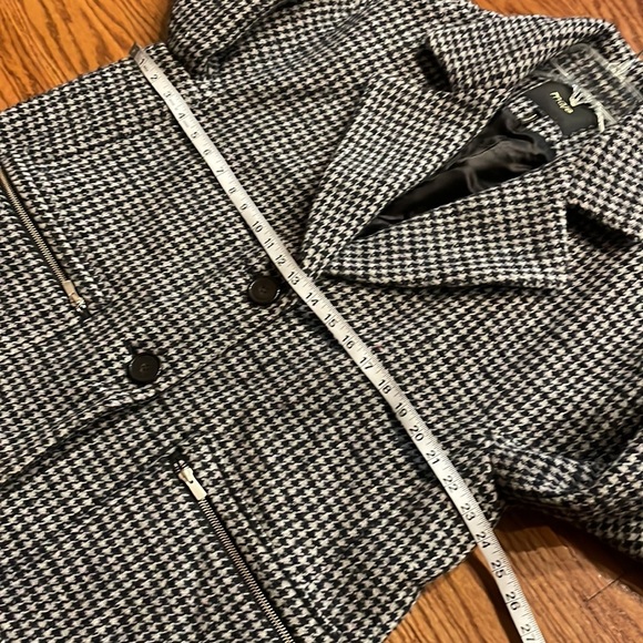 MAJE women’s GARLY wool houndstooth pattern coat collared 2 button OVERSIZED S 1 - Picture 9 of 14